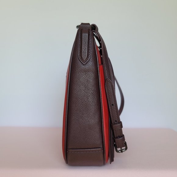 COACH Chaise Colorblock Pebbled Leather Crossbody-Brick Red Multi ⭐ - Picture 10 of 16